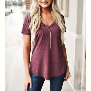 ** SOLD ** Z supply pocket tee in midnight berry